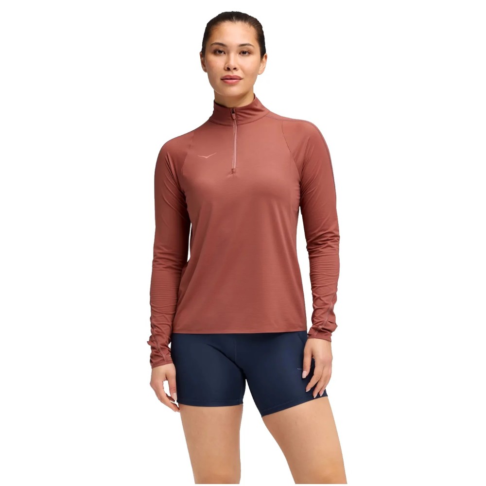 Hoka W GlideTech Quarter Zip Longsleeve 1164155-ROUG, Hoka Hoka W GlideTech Quarter Zip Longsleeve 1164155-ROUG, Hoka