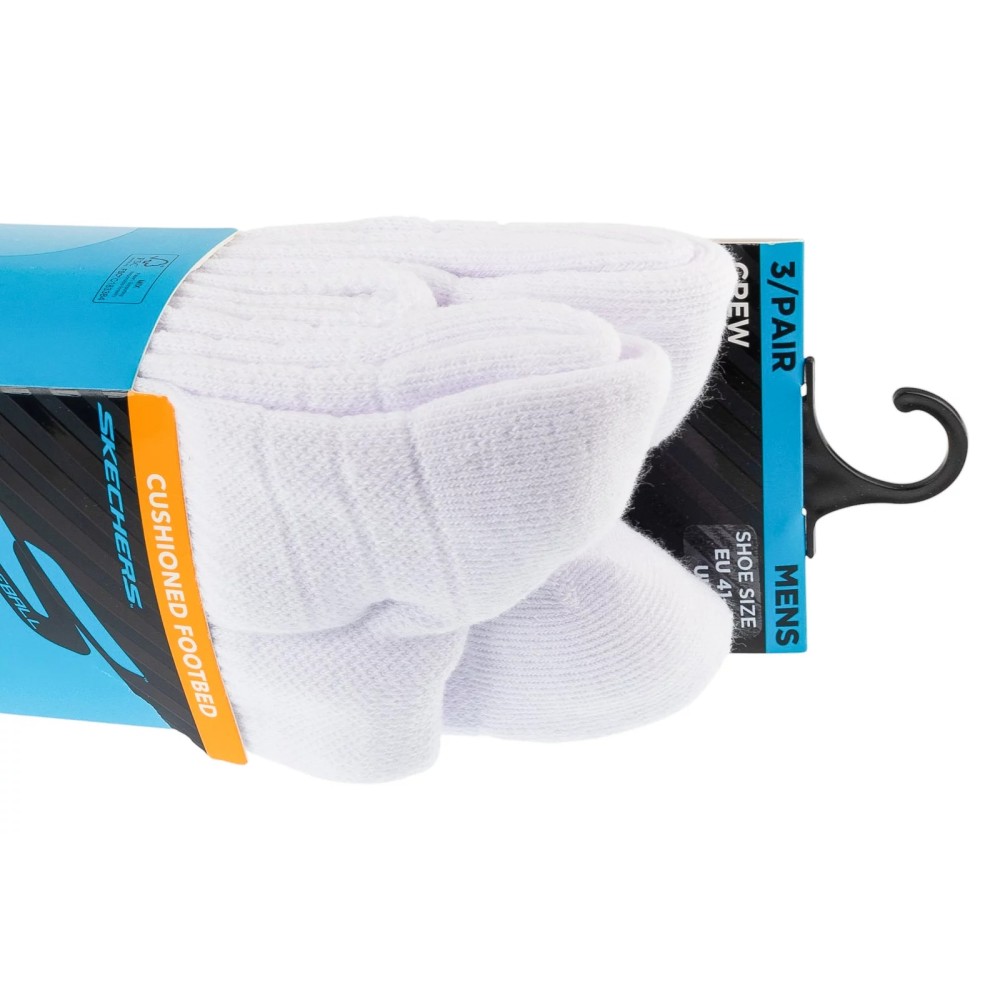 Skechers 3pk Mens PF PBall Crew Socks S01373HP-WBK, Skechers Skechers 3pk Mens PF PBall Crew Socks S01373HP-WBK, Skechers