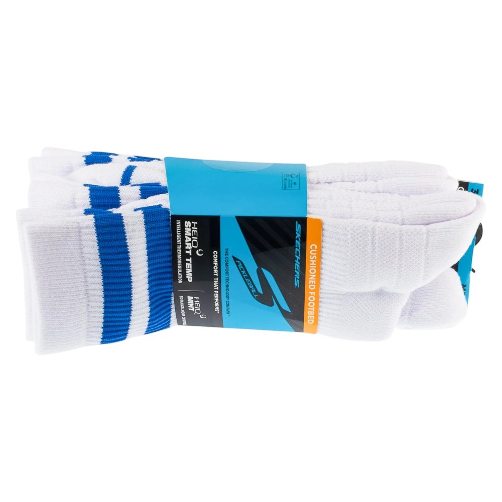 Skechers 3pk Mens PF PBall Crew Socks S01373HP-WBL, Skechers Skechers 3pk Mens PF PBall Crew Socks S01373HP-WBL, Skechers