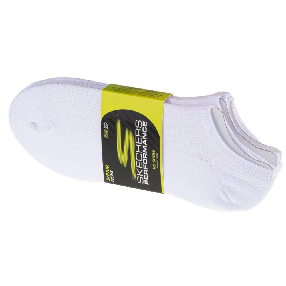 Skechers 3pk No Show Stretch Socks S101715-WHT, Skechers Skechers 3pk No Show Stretch Socks S101715-WHT, Skechers