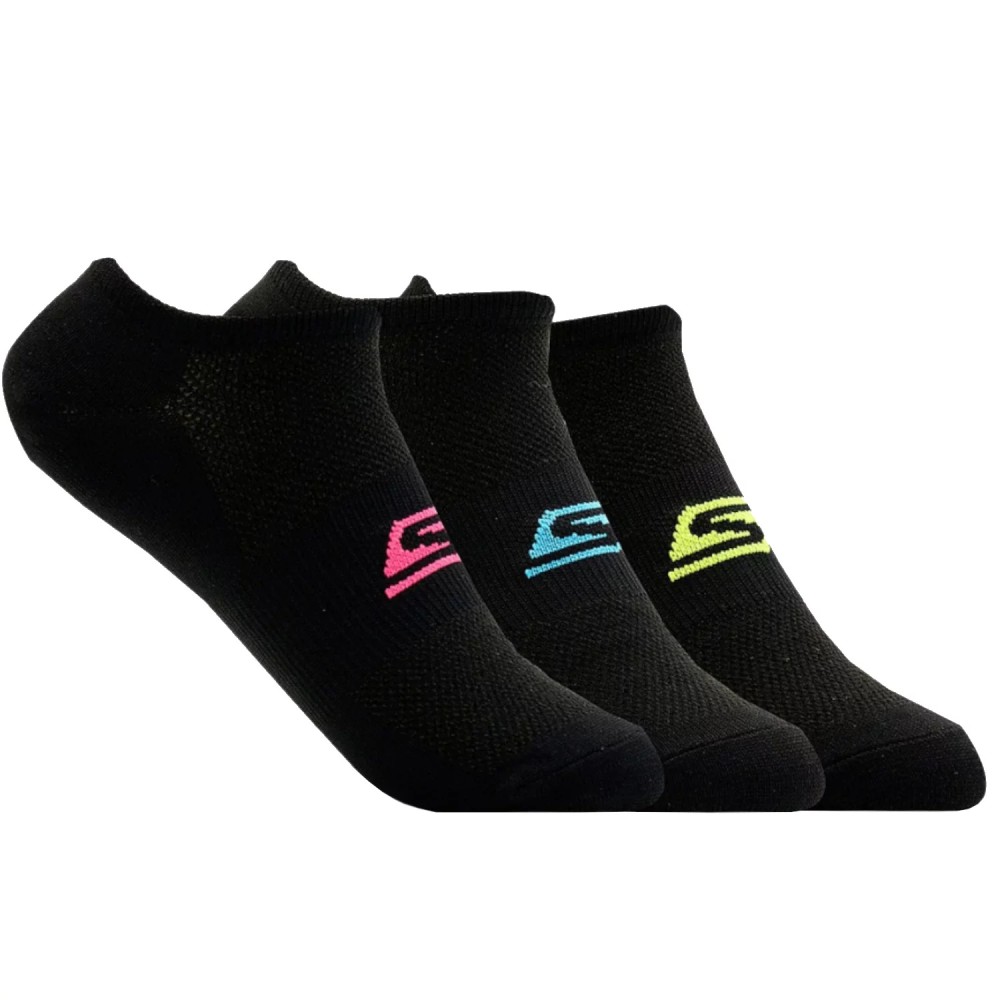 Skechers 3pk Womens Microfiber Non Terry No Show S101720-BLK, Skechers Skechers 3pk Womens Microfiber Non Terry No Show S101720-BLK, Skechers