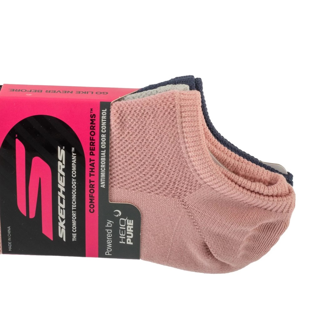Skechers 3pk Womens Microfiber Non Terry No Show S101720-HPKNV, Skechers Skechers 3pk Womens Microfiber Non Terry No Show S101720-HPKNV, Skechers