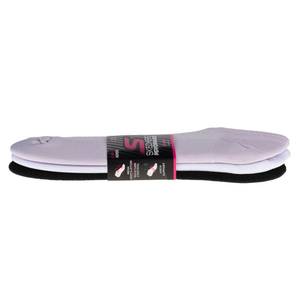 Skechers 3pk Womens Super Stretch Socks S101720-LVMT, Skechers