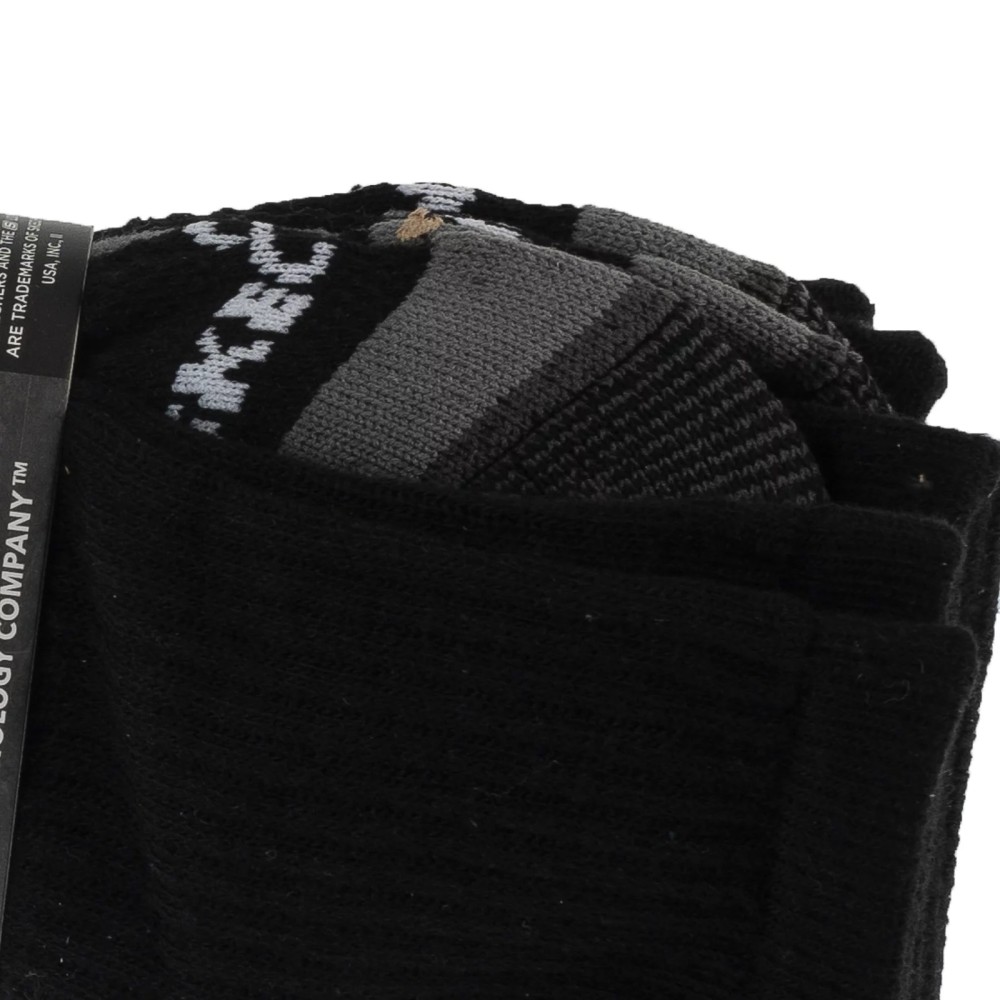 Skechers 3pk Mens 1/2 Terry Work Socks S106859-BLK, Skechers