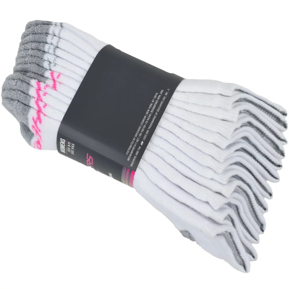 Skechers 6pk No Show Socks S108263-WHT, Skechers Skechers 6pk No Show Socks S108263-WHT, Skechers