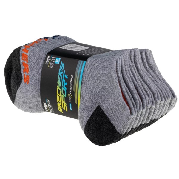 Skechers Boys 6pk No Show Socks S108264-GRY