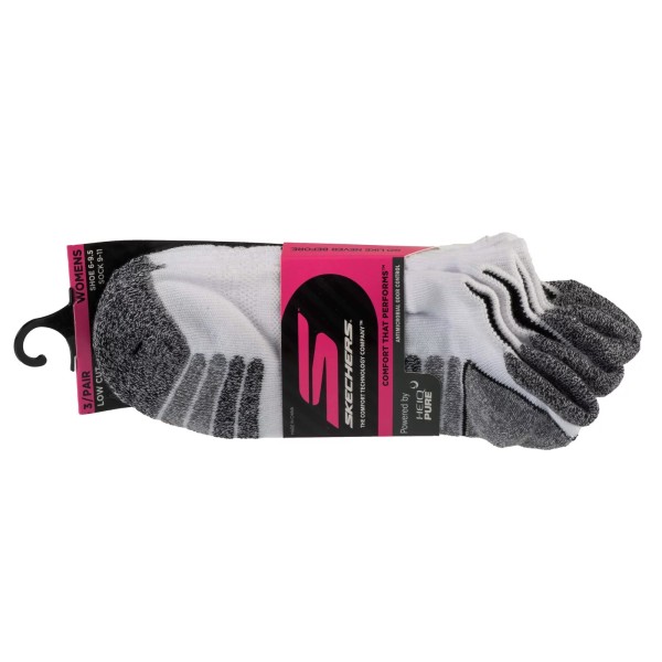 Skechers 3pk Womens Perf Grey Color Pop S110098-HWHT