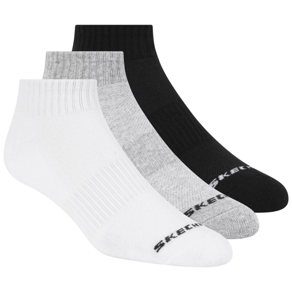 Skechers 3pk Unisex Terry Qtr Crew S111035-107, Skechers