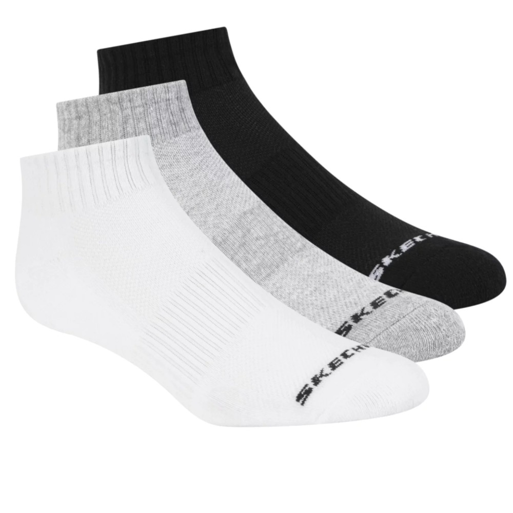Skechers 3pk Unisex Terry Qtr Crew S111035-107, Skechers