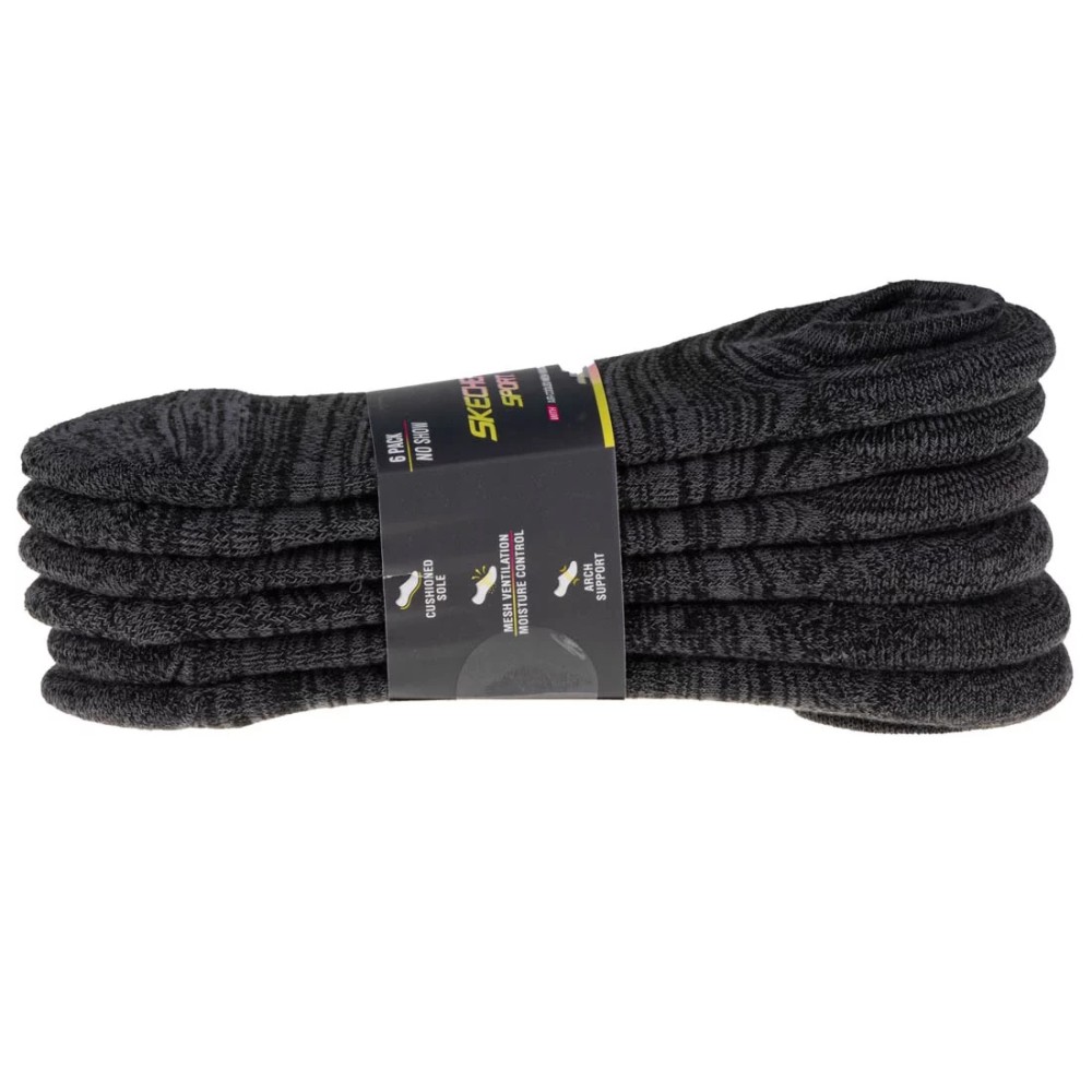 Skechers 6pk Womens 1/2 Terry Socks S113157-GRY, Skechers Skechers 6pk Womens 1/2 Terry Socks S113157-GRY, Skechers