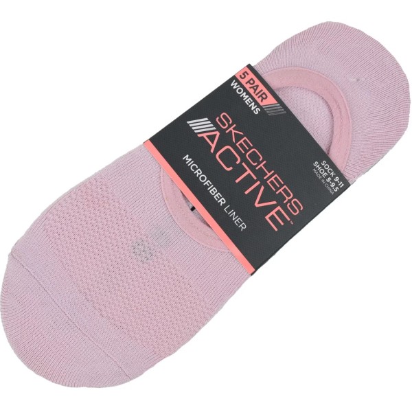 Skechers 5pk Microfiber Liner Socks S113836-PNK