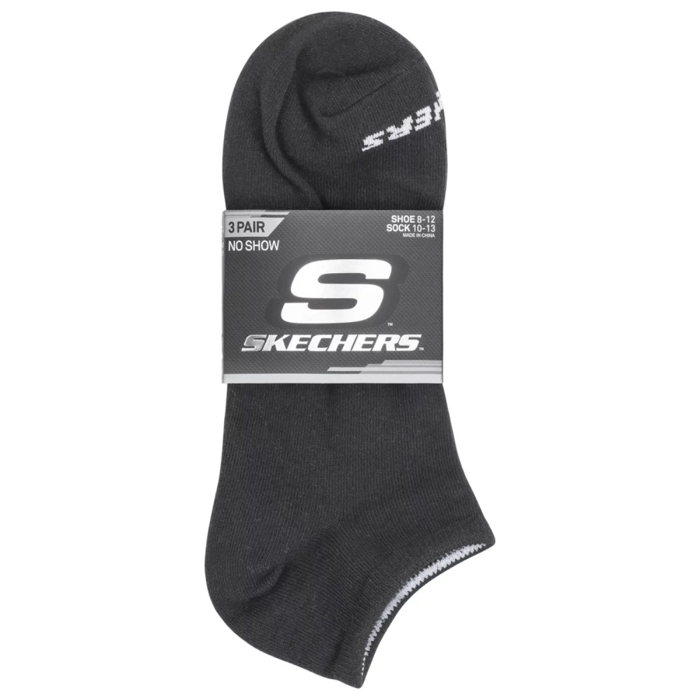 Skechers 3pk Unisex Non Terry No Show S114041-001, Skechers