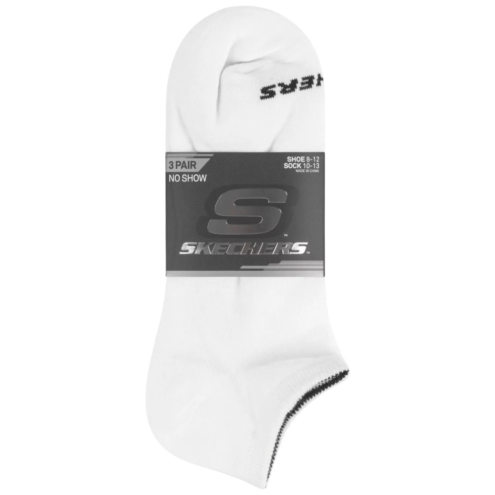 Skechers 3pk Unisex Non Terry No Show S114041-100, Skechers