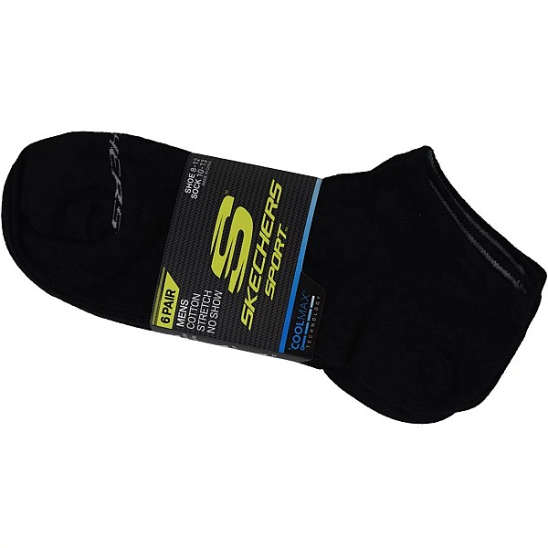 Skechers 6pk Terry No Show S115055-BLK