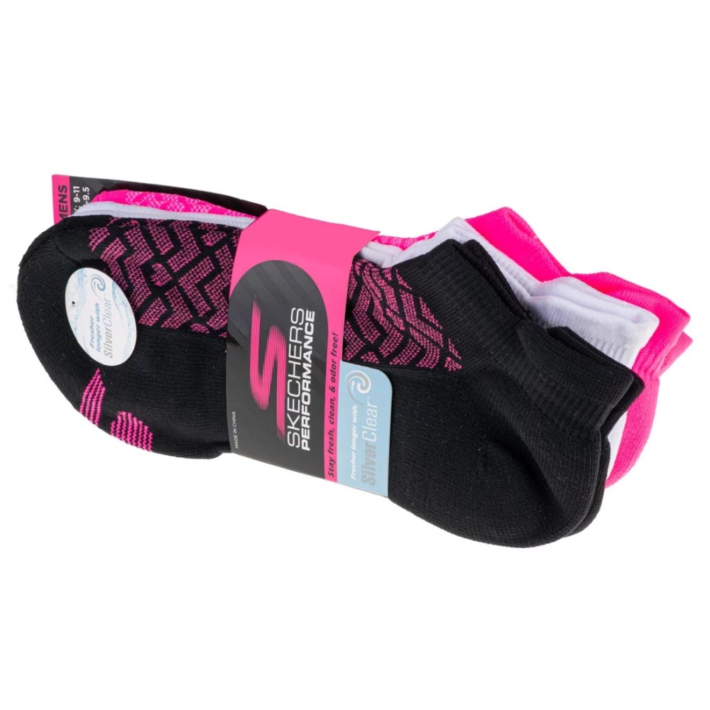 Skechers 3pk Womens 1/2 Terry Low Cut Socks S115103-BKPK, Skechers Skechers 3pk Womens 1/2 Terry Low Cut Socks S115103-BKPK, Skechers
