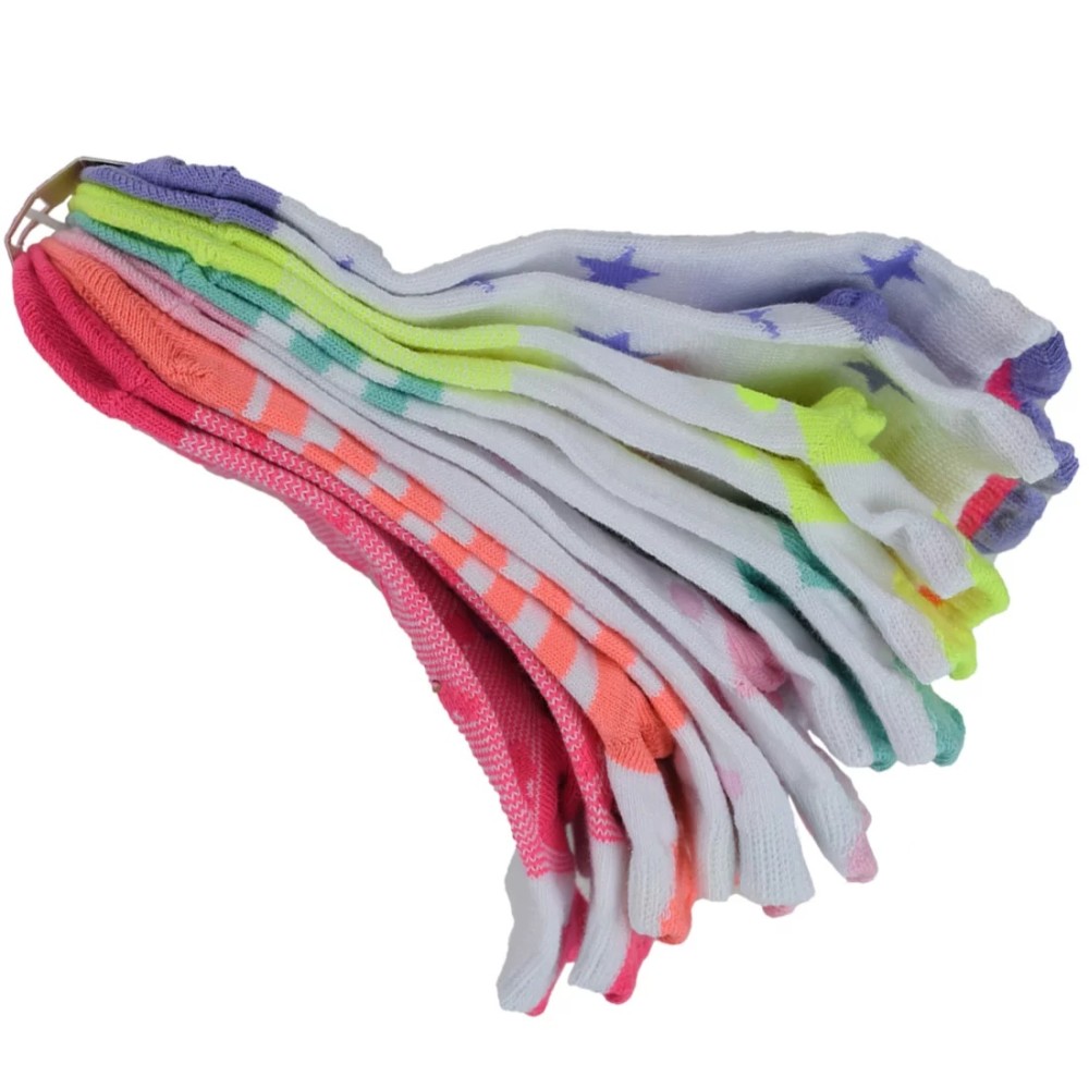 Skechers Girls 6pk3D Heart Low Cut S116502-MULT, Skechers
