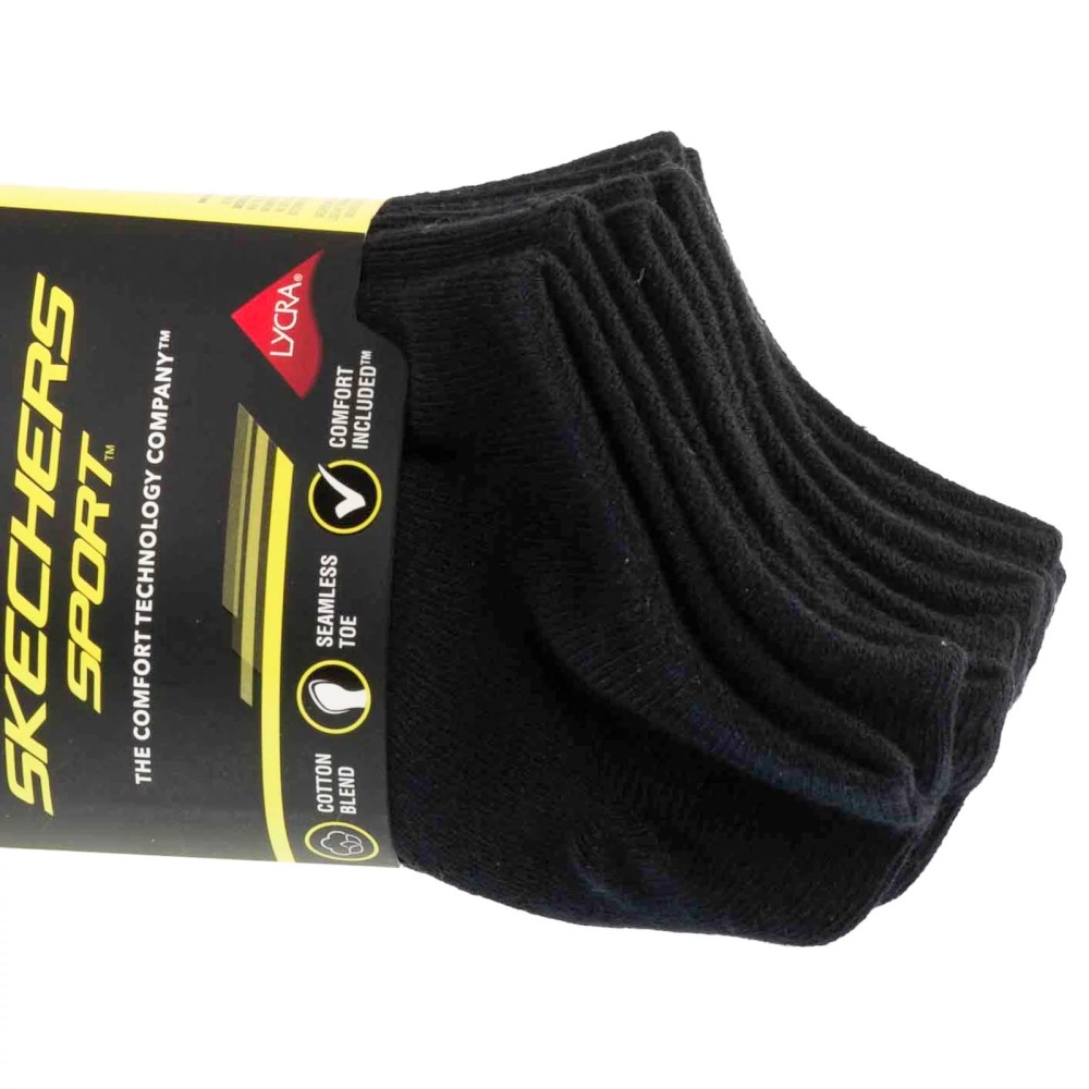 Skechers 6pk Men Mn Cotton Nshw Socks S117809-BLK, Skechers Skechers 6pk Men Mn Cotton Nshw Socks S117809-BLK, Skechers