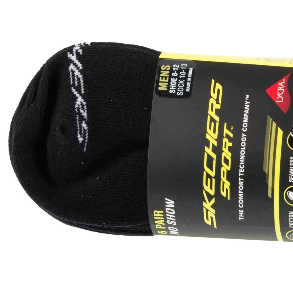Skechers 6pk Men Mn Cotton Nshw Socks S117809-BLK, Skechers Skechers 6pk Men Mn Cotton Nshw Socks S117809-BLK, Skechers