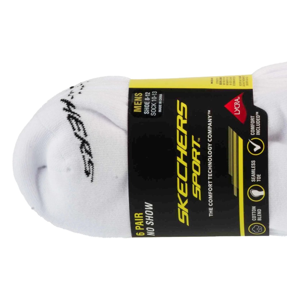 Skechers 6pk Men Mn Cotton Nshw Socks S117809-WHT, Skechers Skechers 6pk Men Mn Cotton Nshw Socks S117809-WHT, Skechers