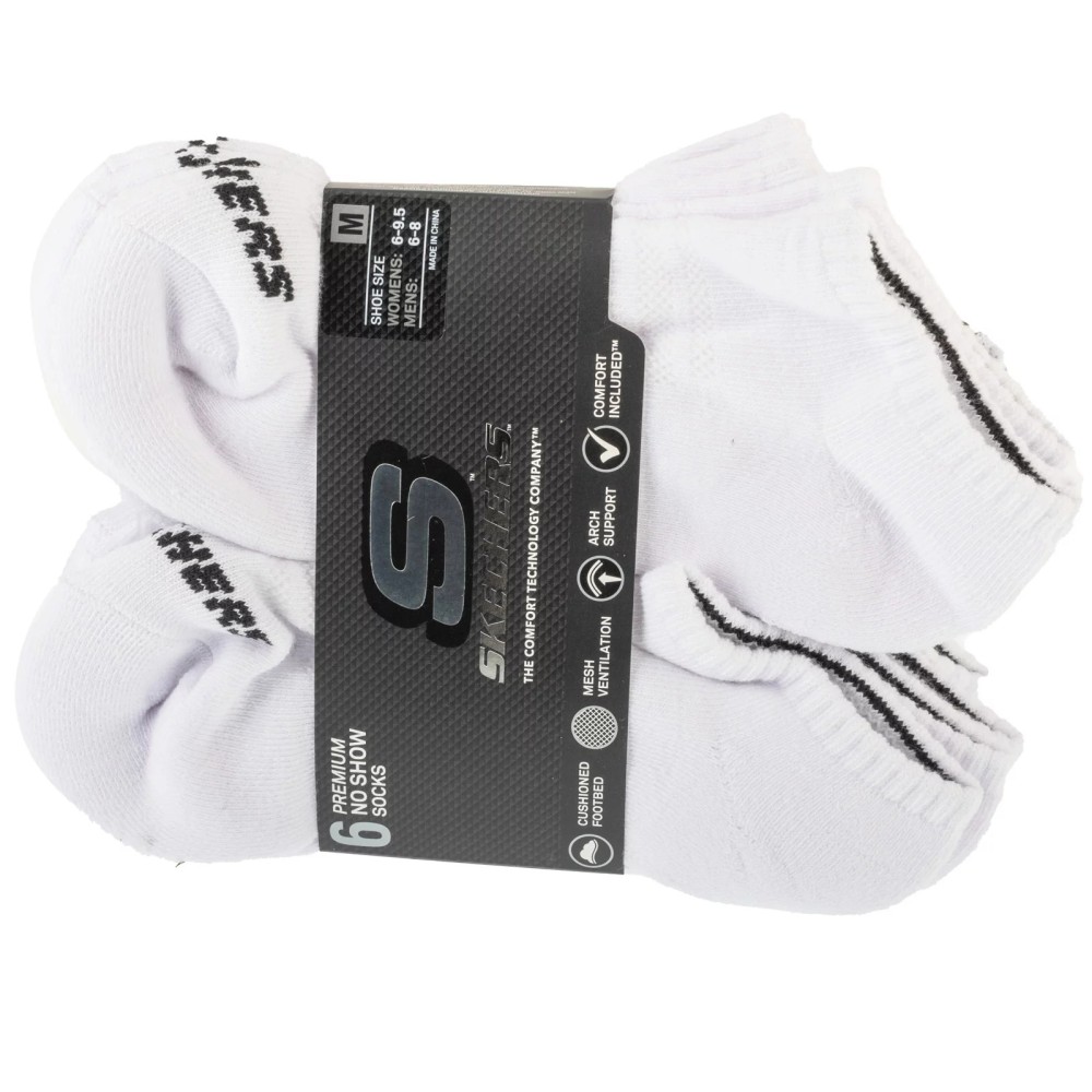 Skechers 6pk Core Lowcut Md Socks S118209-WHT, Skechers Skechers 6pk Core Lowcut Md Socks S118209-WHT, Skechers