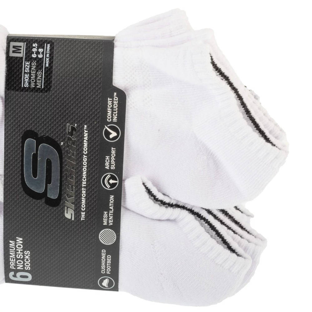Skechers 6pk Core Lowcut Md Socks S118209-WHT, Skechers Skechers 6pk Core Lowcut Md Socks S118209-WHT, Skechers