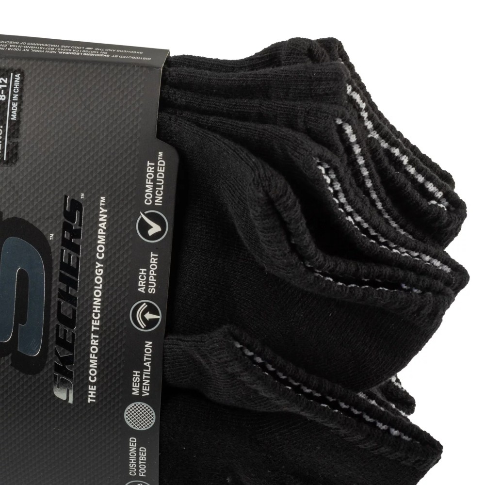 Skechers 6pk Unisex 1/2 Terry Crew Socks S118210-BLK, Skechers Skechers 6pk Unisex 1/2 Terry Crew Socks S118210-BLK, Skechers