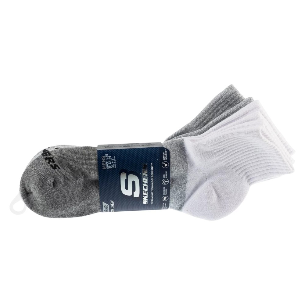 Skechers 3pk Mens Qtr Colorbloc Socks S118998-GRY, Skechers Skechers 3pk Mens Qtr Colorbloc Socks S118998-GRY, Skechers