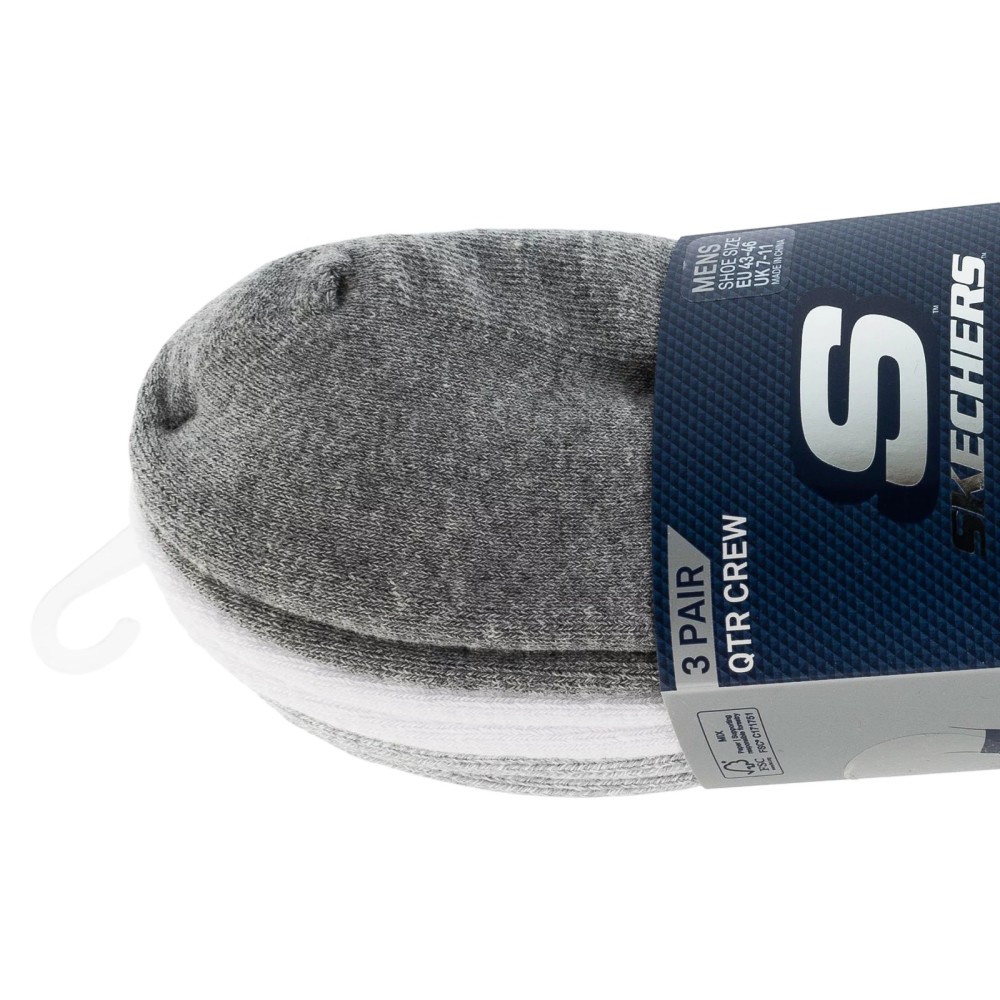 Skechers 3pk Mens Qtr Colorbloc Socks S118998-GRY, Skechers Skechers 3pk Mens Qtr Colorbloc Socks S118998-GRY, Skechers