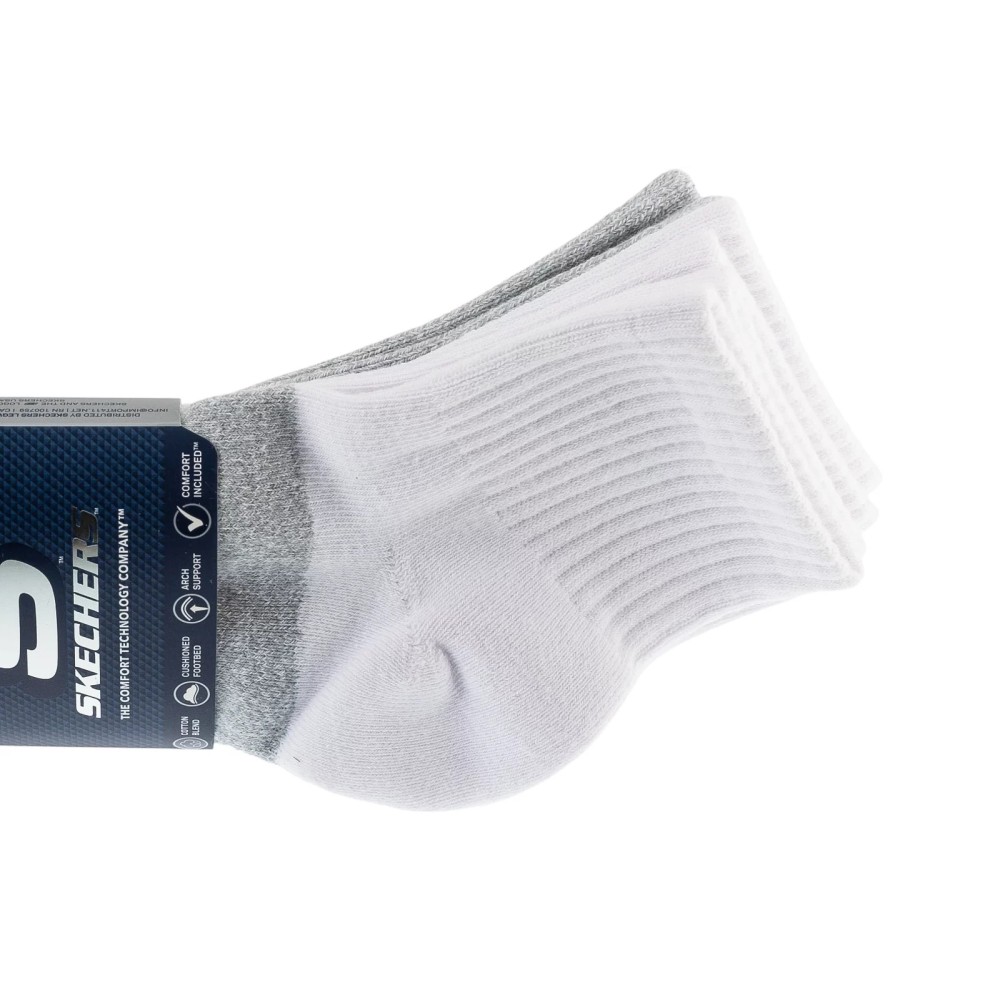 Skechers 3pk Mens Qtr Colorbloc Socks S118998-GRY, Skechers Skechers 3pk Mens Qtr Colorbloc Socks S118998-GRY, Skechers