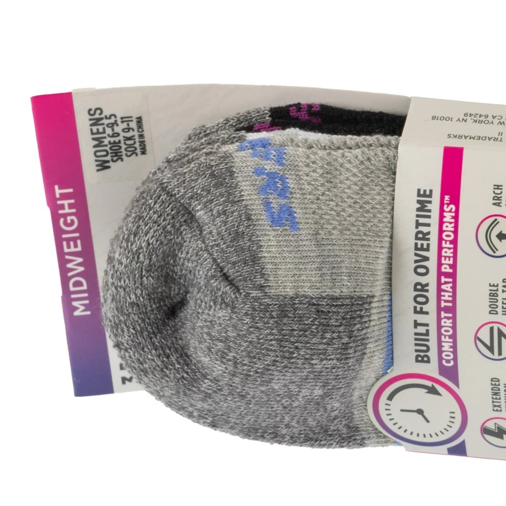 Skechers 3pk Work Lowcut Womens Socks S119052-GRBK, Skechers Skechers 3pk Work Lowcut Womens Socks S119052-GRBK, Skechers