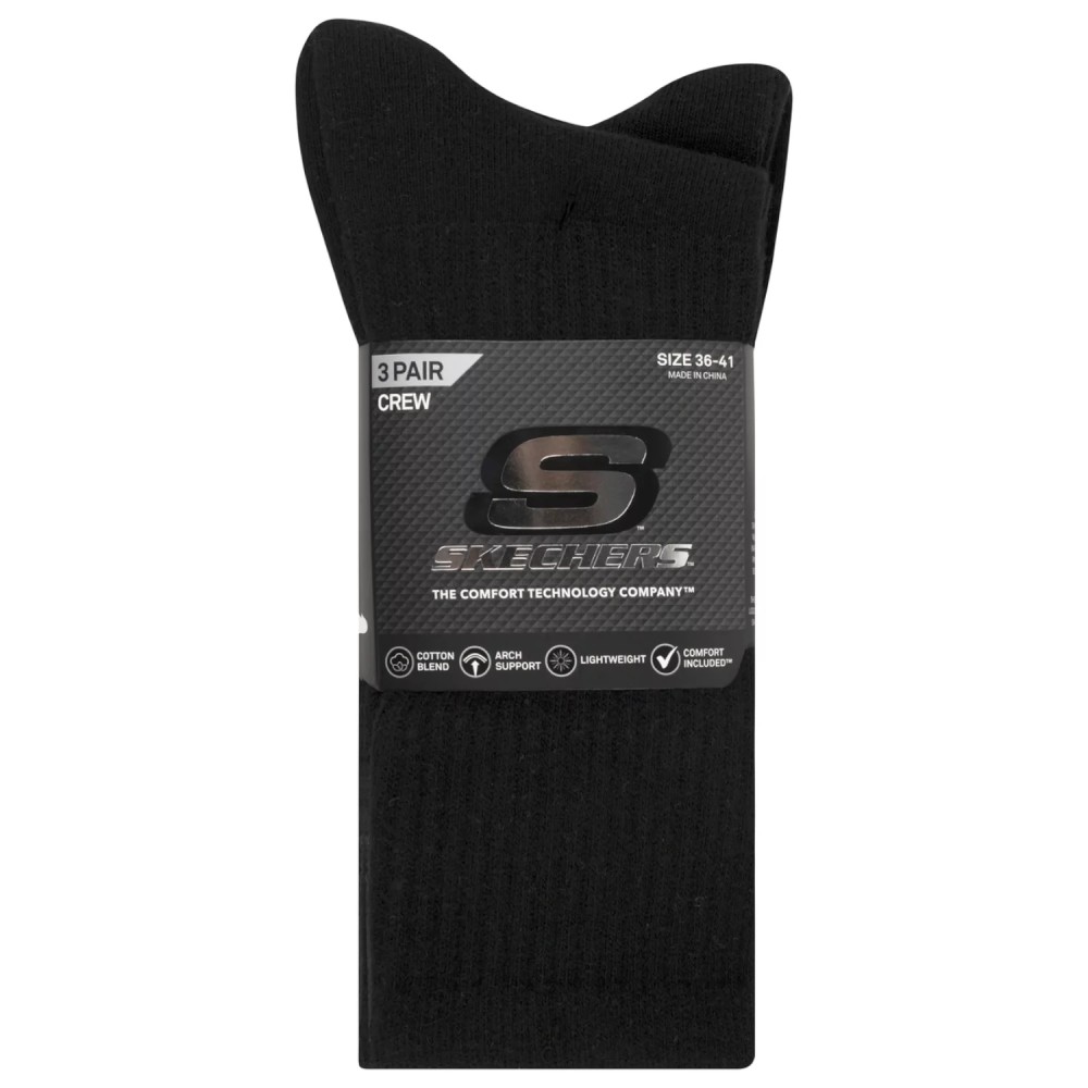 Skechers 3pk Unisex Non Terry Crew S601102-001, Skechers