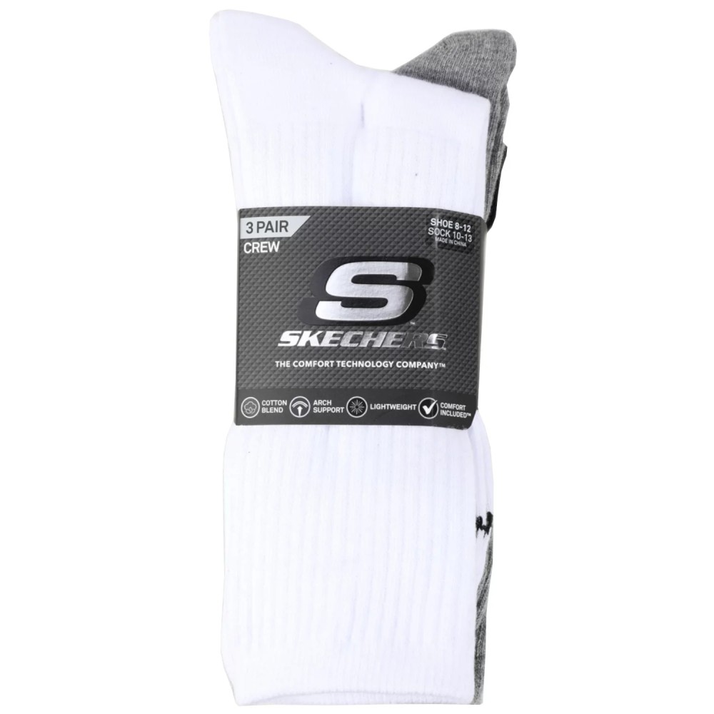 Skechers 3pk Unisex Non Terry Crew S601102-107, Skechers