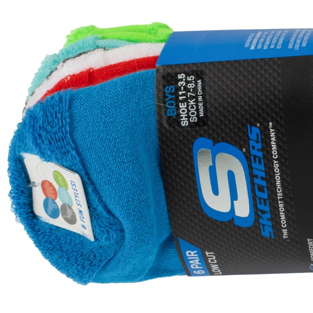 Skechers 6pk Boys Dino Terry Socks S601256-MULT, Skechers Skechers 6pk Boys Dino Terry Socks S601256-MULT, Skechers