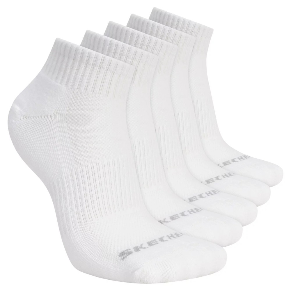 Skechers 5pk Unisex 1/2 Terry Qtr Crew S602095-100, Skechers