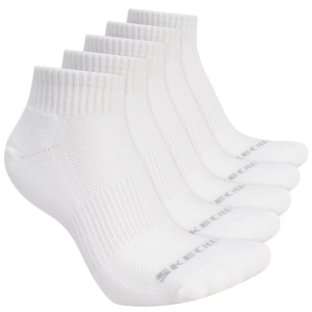 Skechers 5pk Unisex 1/2 Terry Qtr Crew S602095-100, Skechers