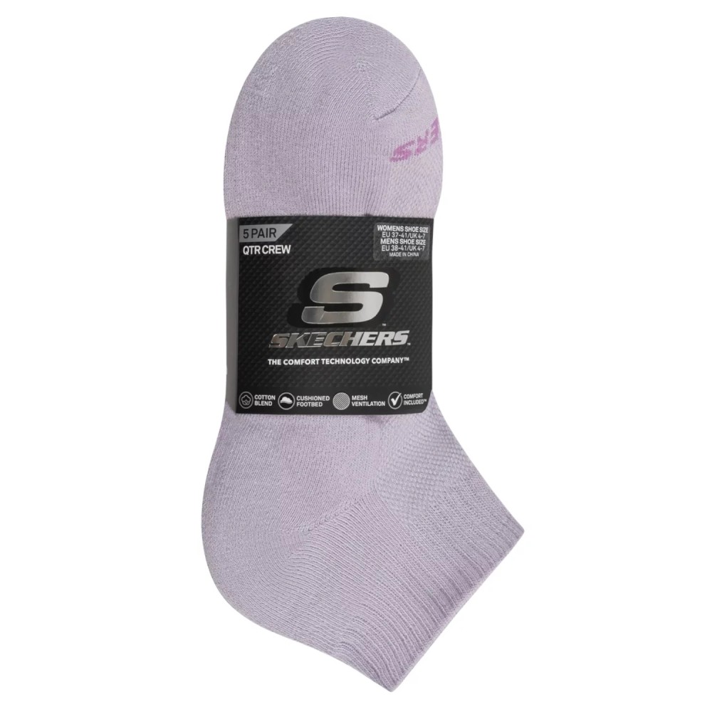 Skechers 5pk Unisex 1/2 Terry Qtr Crew S602095-501, Skechers
