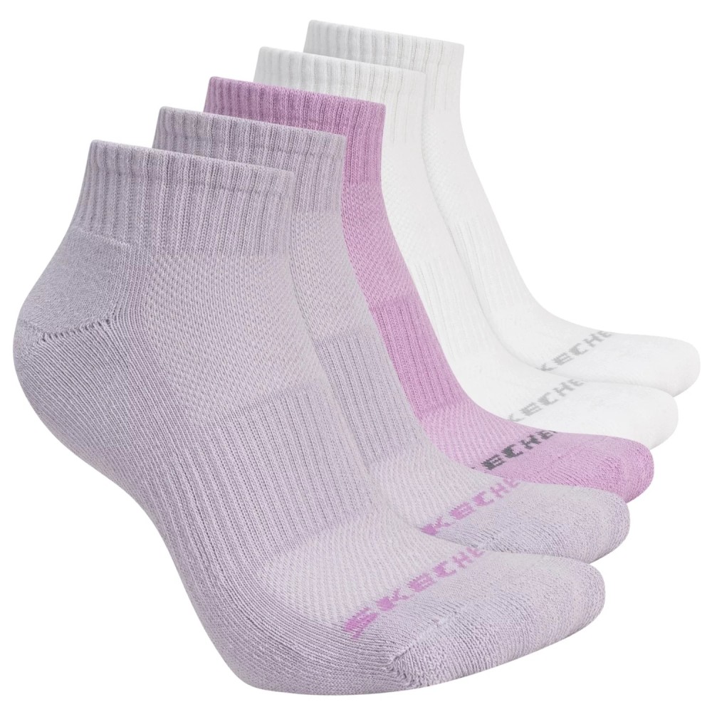 Skechers 5pk Unisex 1/2 Terry Qtr Crew S602095-501, Skechers