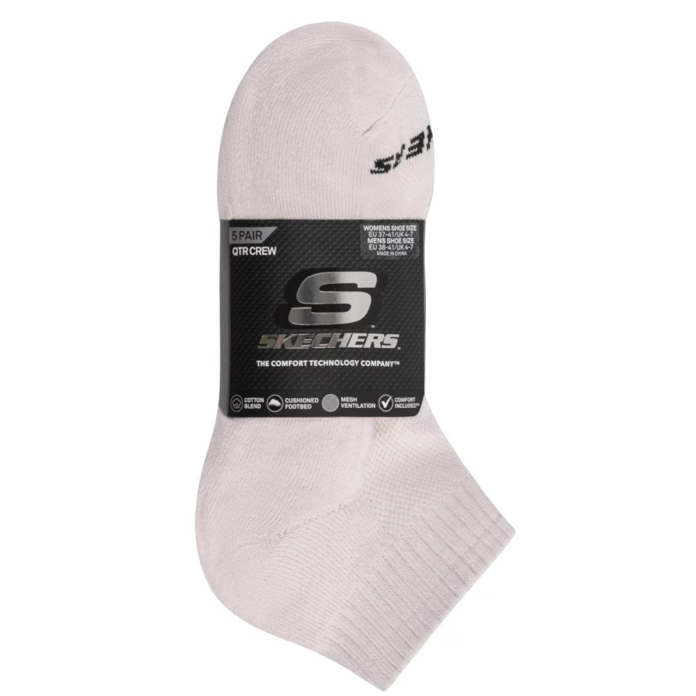 Skechers 5pk Unisex 1/2 Terry Qtr Crew S602095-680, Skechers