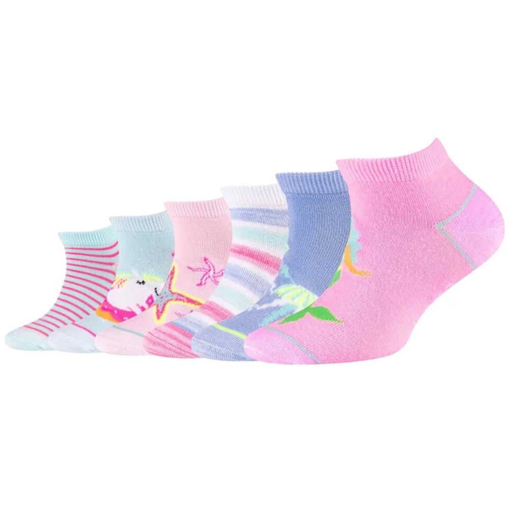 Skechers 6PPK Girls Casual Fancy Sneaker Socks SK43081-1001, Skechers Skechers 6PPK Girls Casual Fancy Sneaker Socks SK43081-1001, Skechers