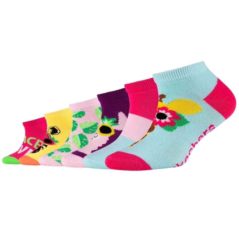 Skechers 6PPK Girls Casual Fancy Sneaker Socks SK43082-4203, Skechers Skechers 6PPK Girls Casual Fancy Sneaker Socks SK43082-4203, Skechers
