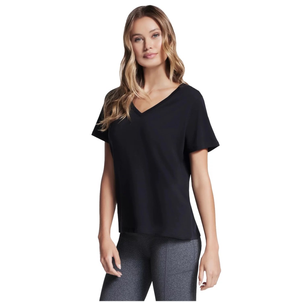 Skechers Pima V-Neck Tee TP130-BLK, Skechers Skechers Pima V-Neck Tee TP130-BLK, Skechers