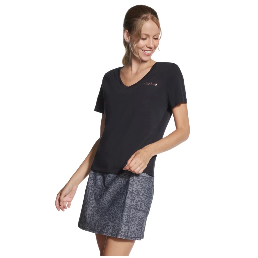 Skechers Signature V-Neck Tee TP167-BLK, Skechers Skechers Signature V-Neck Tee TP167-BLK, Skechers